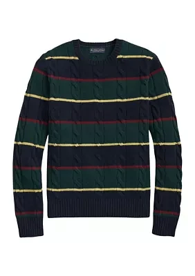 Archive Cable Striped Sweater Merino Wool