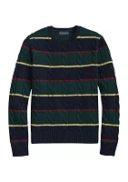 Archive Cable Striped Sweater Merino Wool