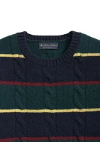 Archive Cable Striped Sweater Merino Wool