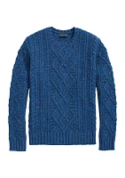 Aran Knit Sweater Donegal Merino Wool