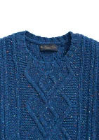 Aran Knit Sweater Donegal Merino Wool