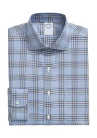 Stretch Supima Cotton Non-Iron  English Spread Collar, Bold Plaid Dress Shirt