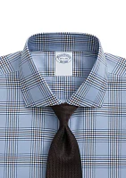 Stretch Supima Cotton Non-Iron  English Spread Collar, Bold Plaid Dress Shirt