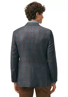 Men's Classic Fit Checked Sport Coat Merino Wool