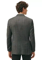 Men's Classic Fit Gingham Sport Coat Merino Wool