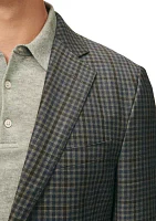 Men's Classic Fit Gingham Sport Coat Merino Wool