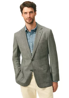 Men's Classic Fit Overcheck Sport Coat Flannel Merino Wool