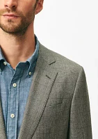 Men's Classic Fit Overcheck Sport Coat Flannel Merino Wool