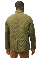 Diamond-Quilted Blazer Cotton Blend