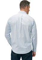 Long Sleeve Non Iron Striped Oxford Shirt