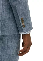 Classic Fit Herringbone Linen Suit Jacket