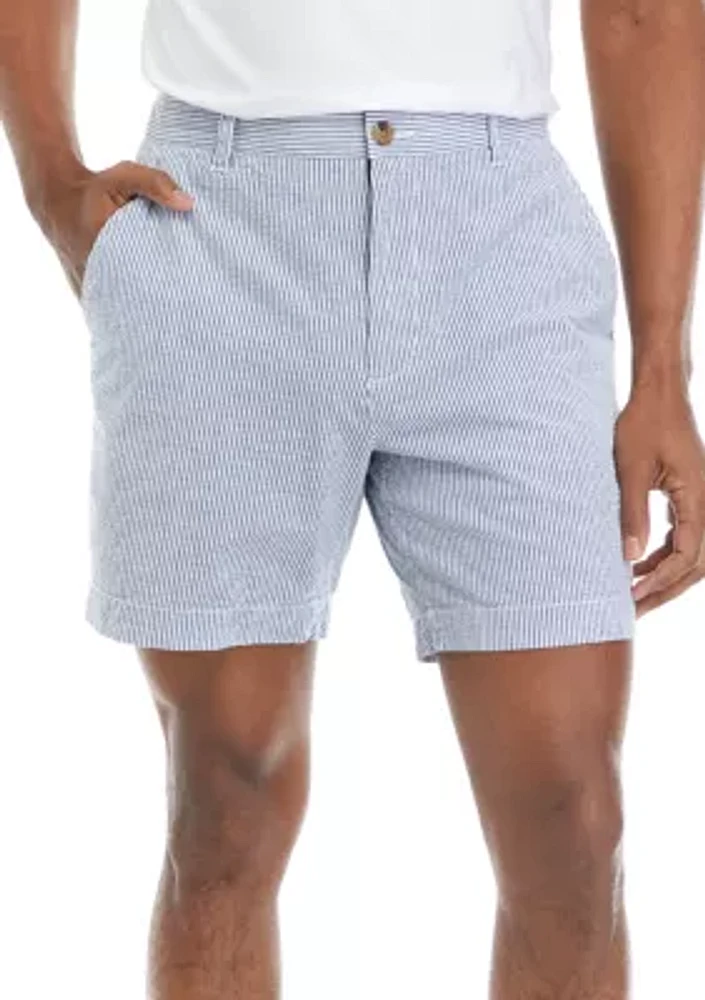 7'' Striped Seersucker Shorts