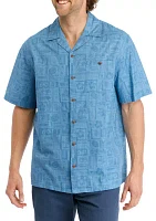 Short Sleeve Cotton Printed Camp Shirt