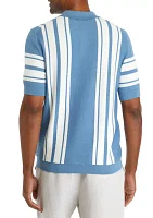 Men's Striped Cotton Polo Shirt