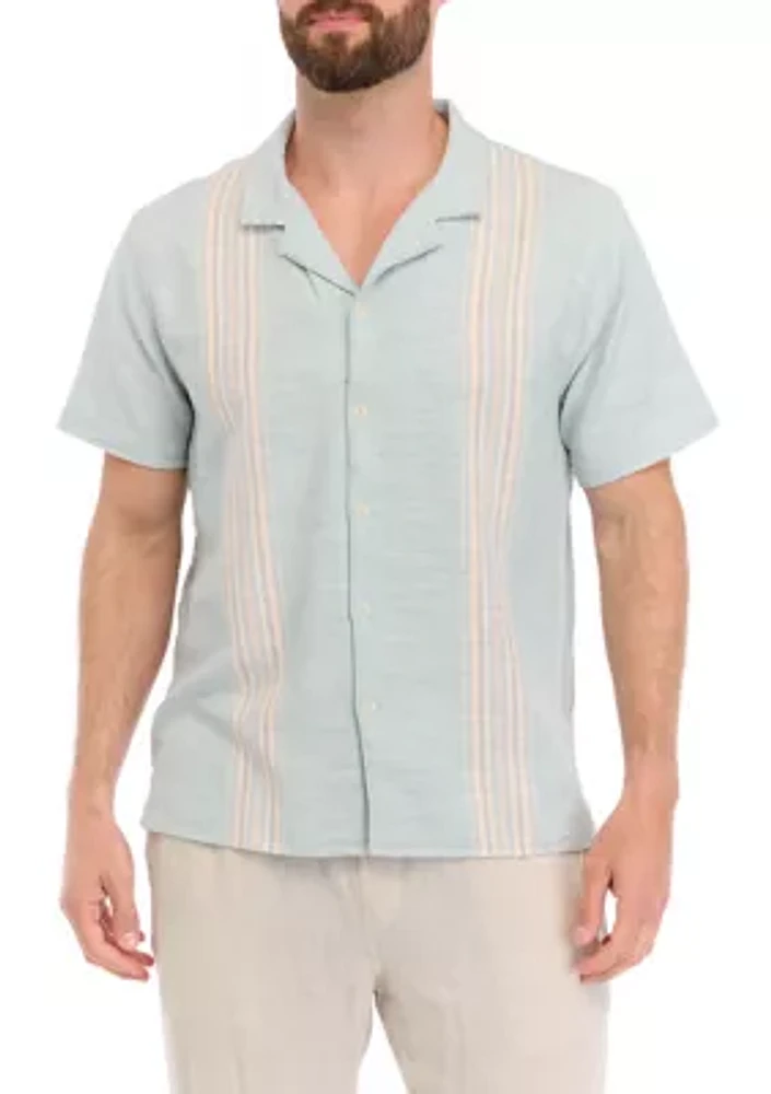 Men's Short Sleeve Woven Stripe Shirt