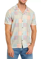 Men's Short Sleeve Patchwork Shirt