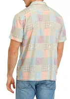 Men's Short Sleeve Patchwork Shirt