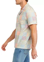 Men's Short Sleeve Patchwork Shirt