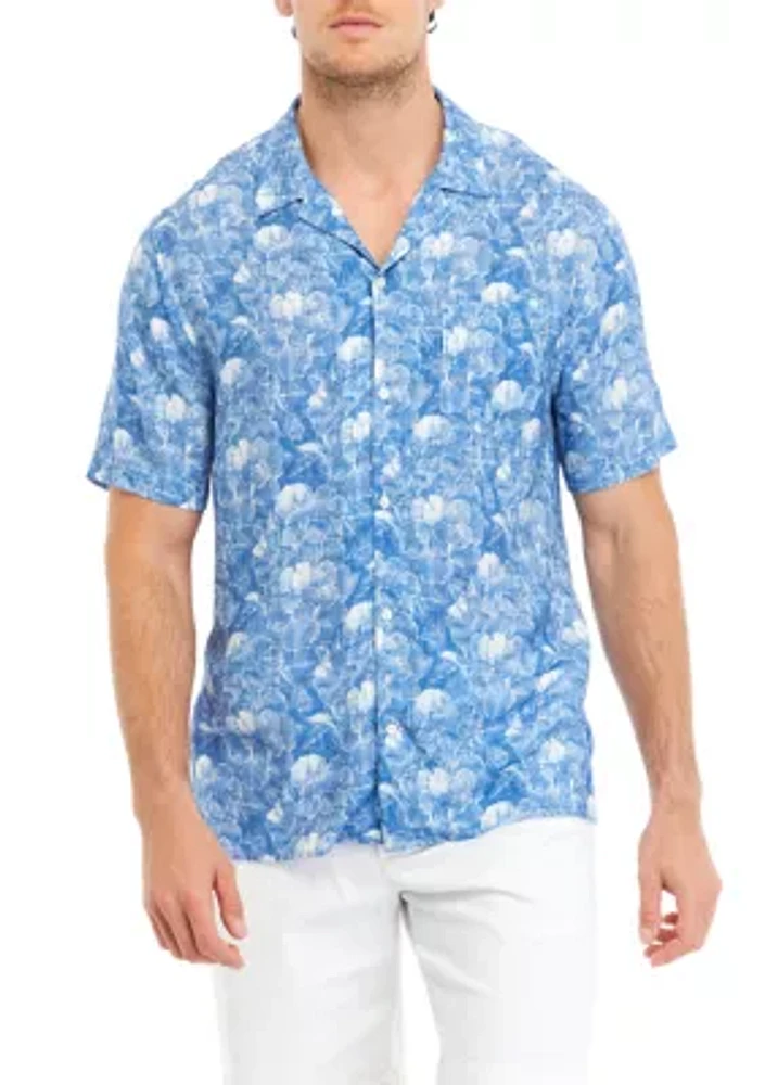 Men's Short Sleeve Floral Camp Shirt