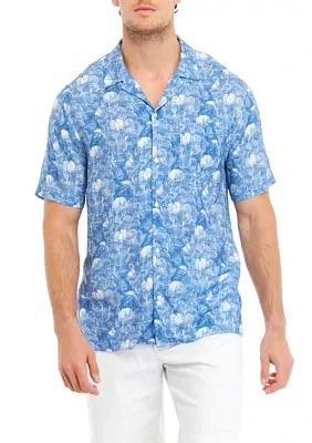 Men's Short Sleeve Floral Camp Shirt