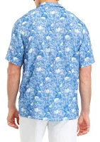 Men's Short Sleeve Floral Camp Shirt