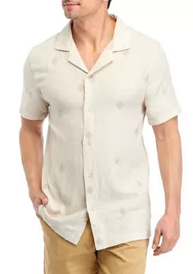 Men's Short Sleeve Woven Embroidered Shirt