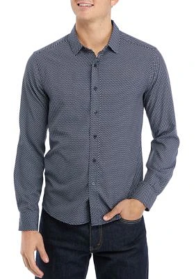 Men's Printed Woven Button Down Shirt