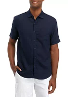 Men's Short Sleeve Linen Woven Shirt