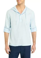 Men's Linen Hooded Shirt