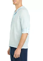 Men's Linen Hooded Shirt