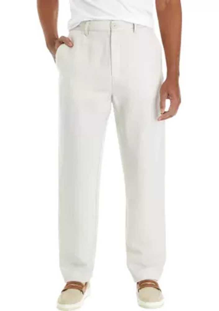 Flat Front Linen Pants