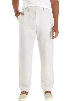 Flat Front Linen Pants