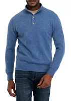 Men's Cashmere 1/4 Button Sweater