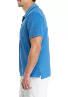 Men's Short Sleeve French Terry Solid Polo Shirt