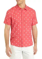 Men's Short Sleeve Printed Button Up Shirt