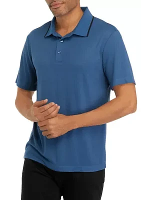 Short Sleeve Tipped 3-Button Polo Shirt