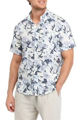 Men's Short Sleeve Printed Woven Shirt