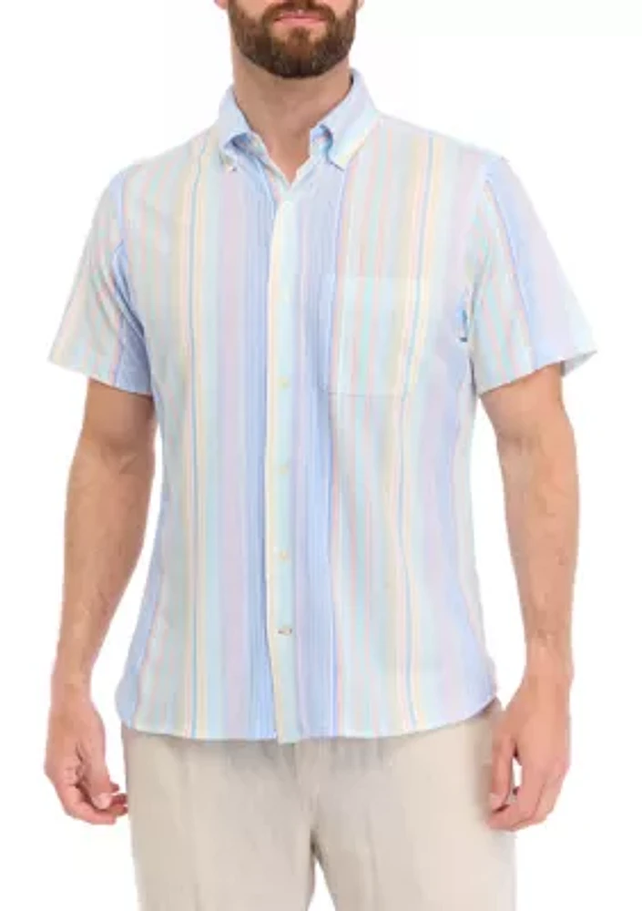 Men's Stripe Shirt with Front Patch