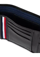 Leather Trifold Wallet with Interior Zipper