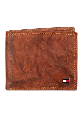 Crunch Leather Slimfold Wallet with Enamel Flag