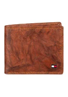 Crunch Leather Slimfold Wallet with Enamel Flag