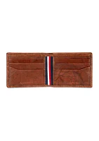 Crunch Leather Slimfold Wallet with Enamel Flag