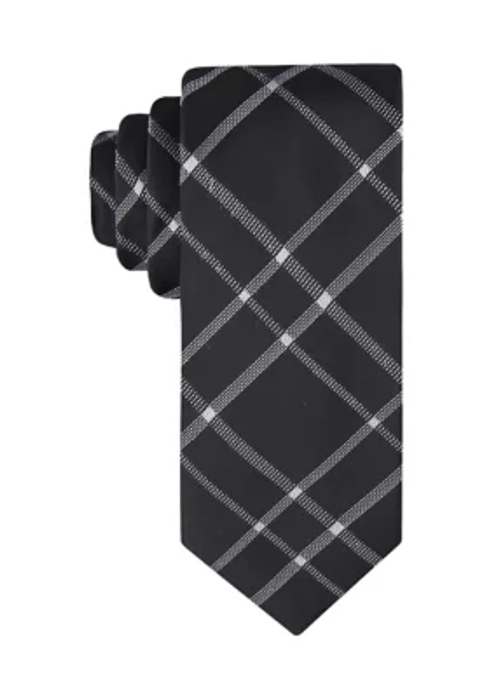 Stitched Plaid Regular Width Necktie