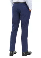 Men's Plaid Wool Stretch Classic Fit Suit Trouser Pants