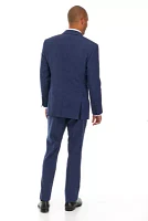 Men's Plaid Wool Stretch Classic Fit Suit Trouser Pants