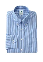 Men's Regular Fit Non-Iron Stripe Dress Shirt