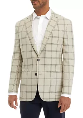 Windowpane Cotton Linen Classic Fit Sport Coat