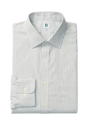 Regular Fit Non-Iron Windowpane Dress Shirt