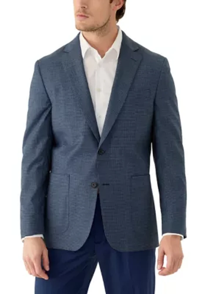 Mini Gingham Wool Stretch Classic Fit Sport Coat