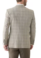 Men's Check Wool Stretch Classic Fit Suit Jacket